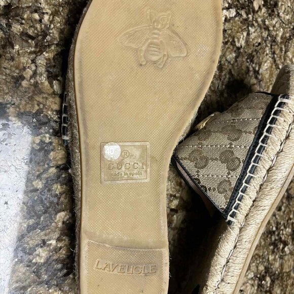 WOMEN'S GUCCI MATELASSE CANVAS ESPADRILLE SANDAL - Picture 11 of 11